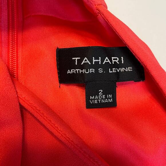 Tahari Red Crepe Knit Twist Halter Neck Cocktail Party Dress Women Sz 2 - Picture 9 of 12